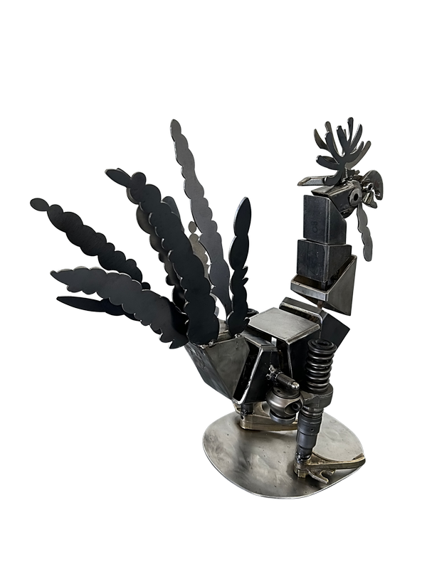 Sculpture Coq AMupcycling – modèle 15