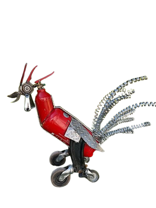 Sculpture Coq AMupcycling – modèle 16