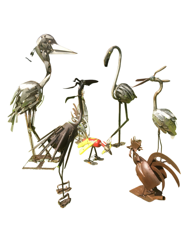 Sculpture Echassiers AMupcycling – modèle 4