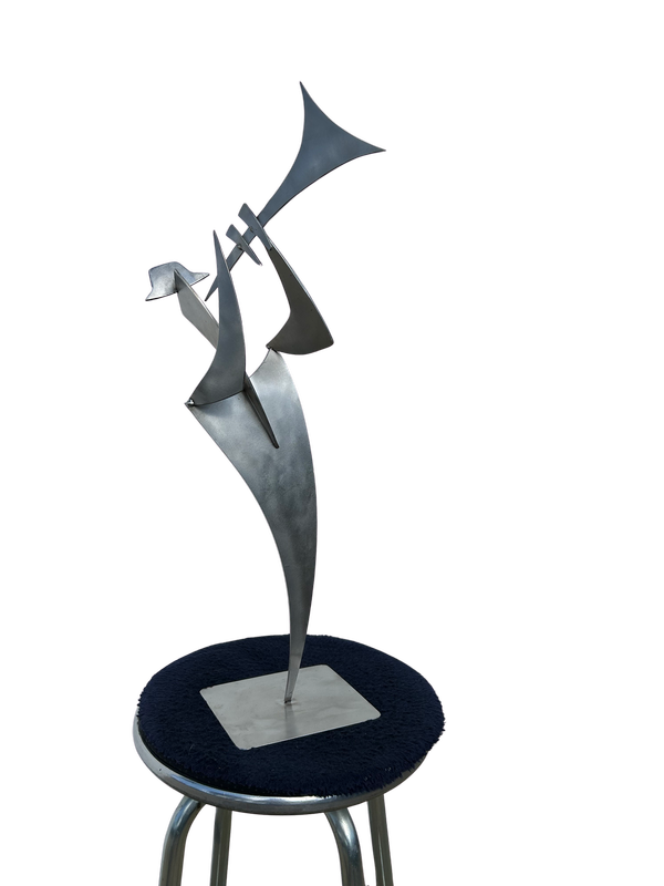 Silouhette trompetiste inox