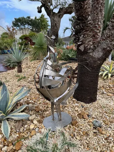 Cocorico - Réalisé en inox pour décoration de jardin h 70 cm