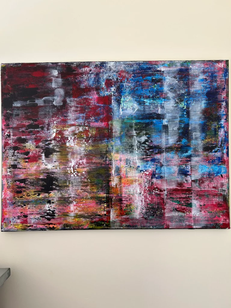 Crépuscule - Tableau acrylique sur toile méthode raclage 80 X 60